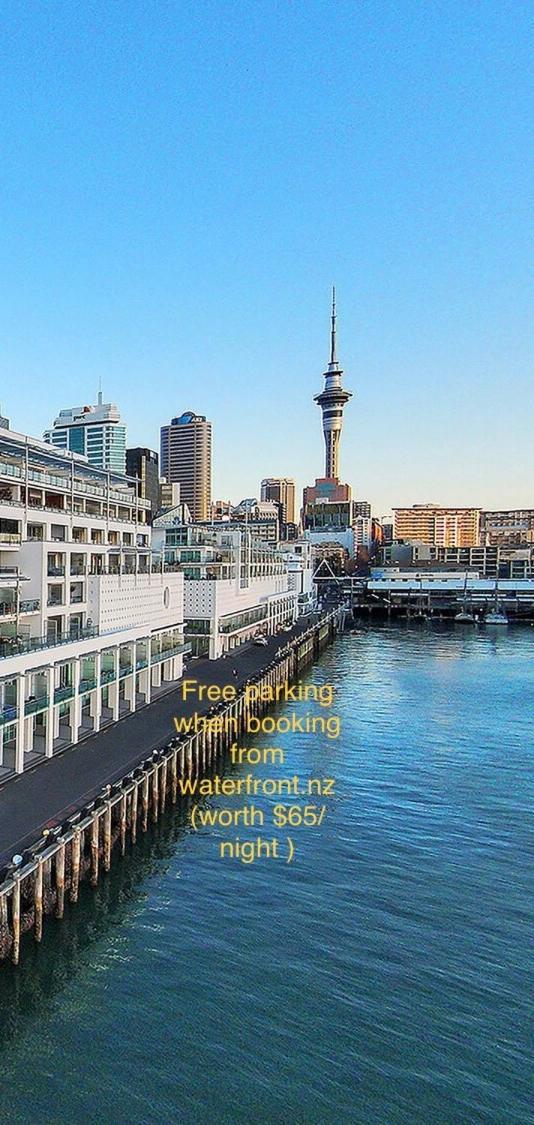 Waterfront Seaview Hotel Apartment - Same Building Block As Auckland Hilton Eksteriør billede
